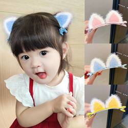 Trendy Children's Hair Clips, Hair Accessories, Bangs Clips, Cute Little Girl's Fluffy Hair Clips for Autumn and Winter