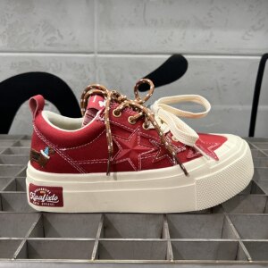 kaalixto animal series star shoes national trend thick sole height-enhanced fashion versatile couple casual canvas shoes
