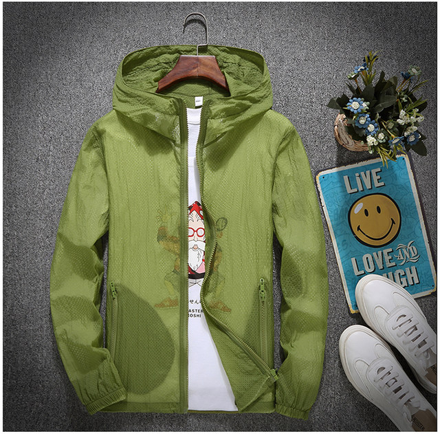 Men's mesh hollow jacket sun protection clothing men's ultra-thin ...