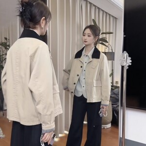 
This year's popular Barn style windbreaker short coat women's 2026 spring hot fashion casual slim top