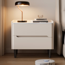 Modern Simple Solid Wood Bedside Table for Home Bedroom Small Bedside Storage Cabinet with Lock Multi-Functional Storage Cabinet
