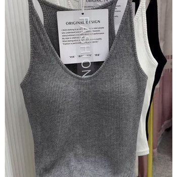 
Concubine Ji 3017 halter neck thick thread I-shaped vest for women early autumn new style slimming outerwear strap with chest pad beautiful back