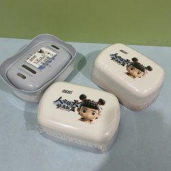 Jian'an 1721 Soap Box Soap Box Travel Portable Simple Soap Box with Lid Cartoon Cute Plastic Soap Box