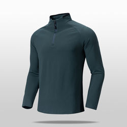 Sports Sweatshirt for Men, Spring and Autumn Outdoor Fitness, Stand-Up Collar, Half-Zip Pullover, Running, Quick-Drying, Breathable, Casual Long-Sleeved T-Shirt