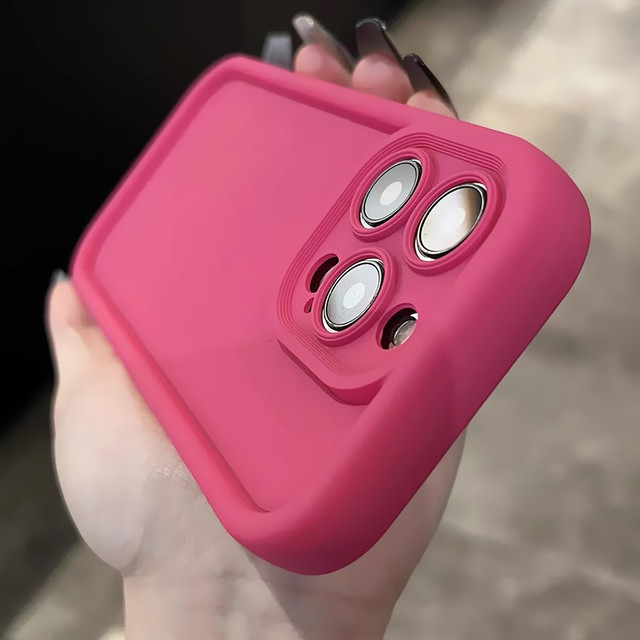 Rose red macaron K11 suitable for OPPO Reno14/13/12 mobile phone case 9pro+ solid color 10/Find X8S+/A2 dopamine A72/5 anti-fall 6 airbags X9/7 female 3 silicone A1x