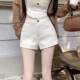 White straight-leg shorts for women in spring and summer 2025 new slim fit and slim small high-waisted casual hot girl A-line hot pants