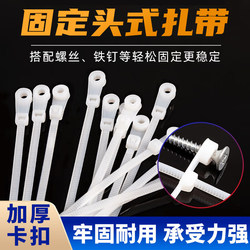 Fixed-Head Nylon Cable Ties with Round Screw Holes, Self-Locking Plastic Buckle Cable Ties, Binding Cable Ties