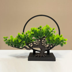 New Chinese-Style Artificial Welcoming Pine Indoor Living Room Screen Decoration Tv Cabinet Coffee Table Decoration Plant Small Potted Ornament