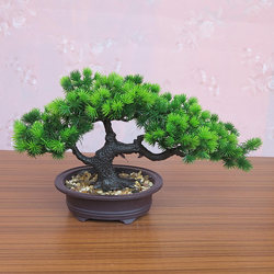 Simulated Welcoming Pine Tree Bonsai Indoor Desktop Decoration Fake Flower Plant Small Potted Plant Living Room Green Plant Decoration Ornament