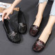2025 new genuine leather flat-soled casual large-size women's shoes 40-43 spring versatile fashionable single shoes shallow mouth bean shoes