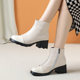 
Genuine leather short boots for women 2025 new fashion high-heeled Martin boots thick-soled heightening shoes large size leather boots plus velvet cotton boots