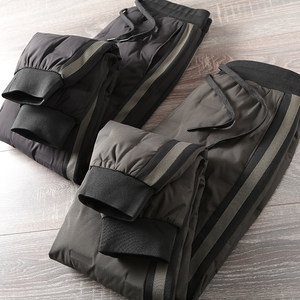 Recommended sincerity! Winter heating stove! New winter men's full gel 90 white duck bundle foot down casual pants
