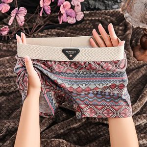 
Boxer underwear printed M-2XL women's boxer underwear young retro mid-waist style national style versatile