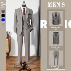 Woodpecker Groom Wedding Suit Men's Suit Wedding Autumn High-End Business Formal Wear Professional Gray Men's Suit