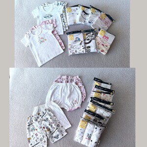 
90-150~Japanese single summer clothing for boys and girls, pure cotton breathing cotton soft vest short-sleeved shorts underwear