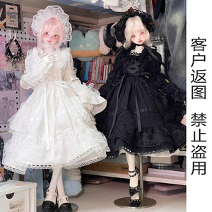 3 points 4 minutes 6 minutes BJD baby clothes 1/4 doll court Lolita wrapped skirt retro Alice maid skirt 60cm
