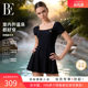 BE van der An 2025 new popular one-piece dress flat corner hot spring vacation swimsuit women's high-end sun protection French