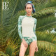 BE Fan De'an surf series women's split swimsuit fashionable sun protection long-sleeved split skirt three-piece set new style