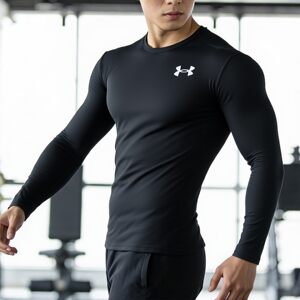 
Under Armor fitness clothing men's 2026 spring elastic tight long-sleeved T-shirt breathable sportswear top 1387696