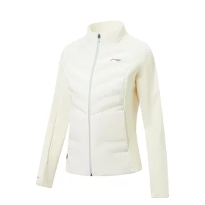
Li Ning Jacket 2026 Spring New Women's Running Series Warm, Comfortable, Slim Fit Spliced Cotton Jacket AJMW064
