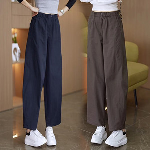 Summer Thin Spring and Autumn Bud Pants Women's 2026 New Long Waist Loose Balloon Harem Pants Casual Elastic Waist