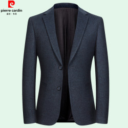 Pierre Cardin Men's Suit Wool Casual Single-Breasted Jacket Autumn and Winter Young and Middle-Aged Business Casual Slim Fit No-Iron Jacket
