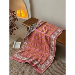 
[Yaqu] Jixiang Cotton Type A Soft Double Veil Bath Towel Casual Blanket Office Lunch Break Sofa Blanket