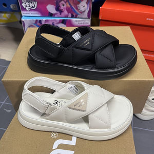 
Children's open-toed sandals for summer girls lightweight soft sole non-slip cross-leather princess fashion shoes beach shoes