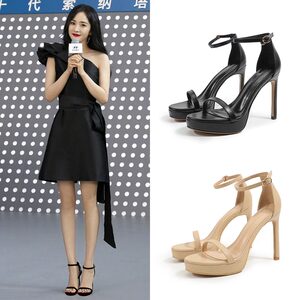
Waterproof super high-heeled shoes for women 2026 new summer one-line strap stiletto sexy open-toe fashion sandals for outer wear