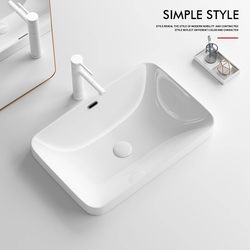 Ultra-Thin Large-Size Semi-Embedded Countertop Basin Wash Basin Bathroom Wash Basin Ceramic Wash Basin Balcony Water Tray