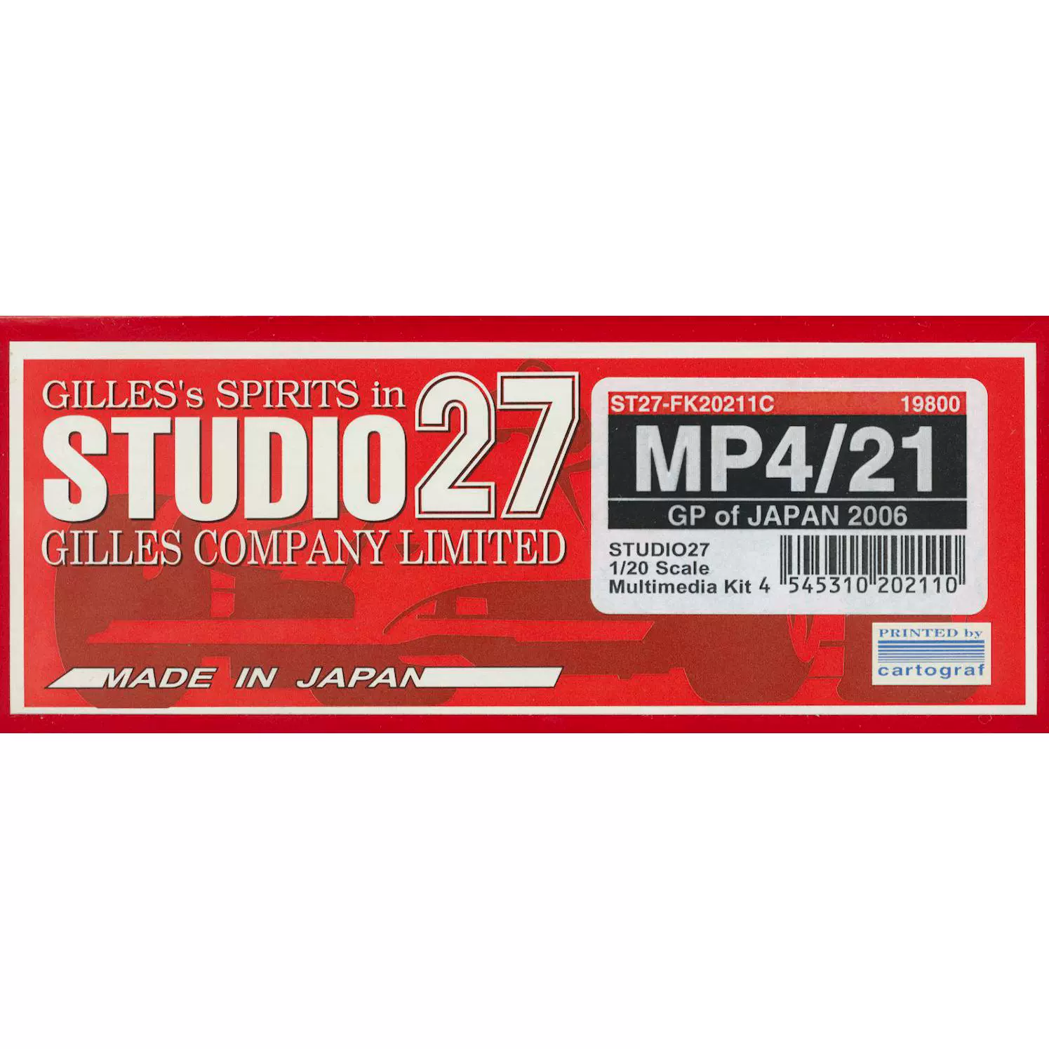 【未使用】STUDIO 27 MP4/19B 2004 1/20 未使用】STUDIO 27 MP4/19B 2004 1/20 Decals Studio 27 für