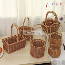 High-Quality Wicker Small Bamboo Basket, Hand-Held Basket, Rattan Storage Basket, Woven Basket, Children's Picking Basket, Picnic Basket, Mini Small Basket