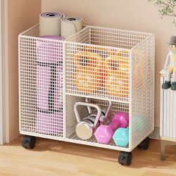 Yoga Mat Storage Basket with Large Capacity and Wheels, Home Dumbbell Storage Rack, Fitness Equipment Storage Shelf