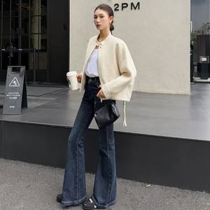 Cashmere! 2026 New Spring Relaxed Zipper Round Neck Jacket Looks Slim, Fashionable, Casual, Niche Simple