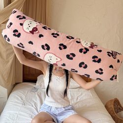 New High-Density Milk Velvet Extra-Large Pillow for Girls, Suitable for Sleeping, Removable and Washable, Long Pillow for Pregnant Women to Sleep on Their Side with Legs Crossed