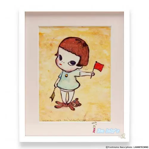 日本代購奈良美智特別裝訂版手旗訊號少女海報壁紙壁畫裝裱畫 日本代購奈良美智特別裝訂版手旗訊號少女海報壁紙壁畫裝裱畫