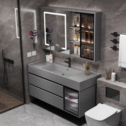 Light Luxury Skin-Friendly Integrated Basin Bathroom Cabinet Set, Modern Minimalist Washbasin Vanity Unit, Bathroom Sink Cabinet