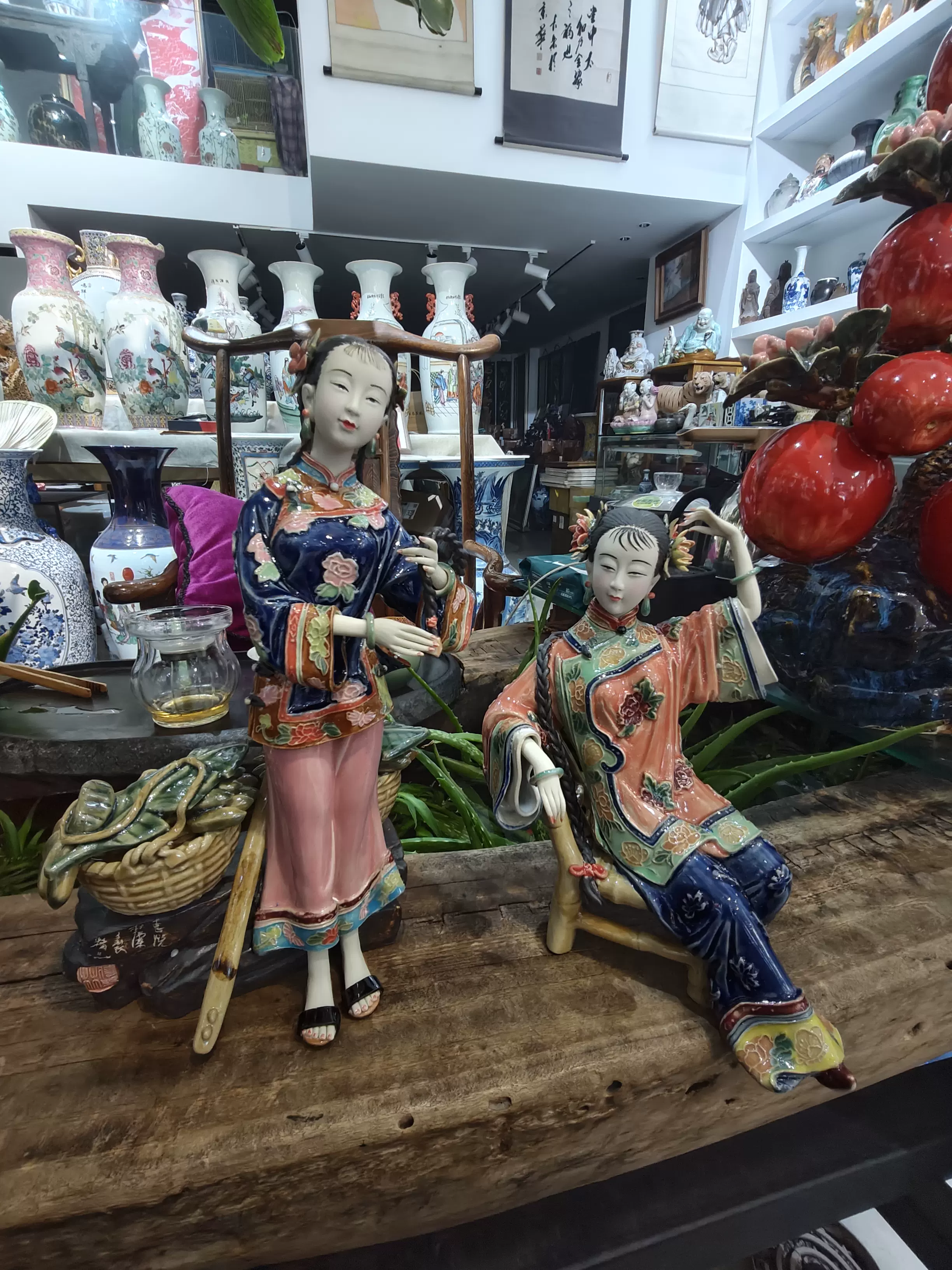 林伟东石湾陶瓷公仔仕女手工摆件店铺开业绝版收藏品礼品中式