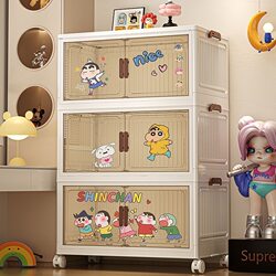 Installation-Free Storage Cabinet, Foldable Storage Cabinet, Household Children's Wardrobe, Clothes Storage Cabinet, Snack Toy Storage Box