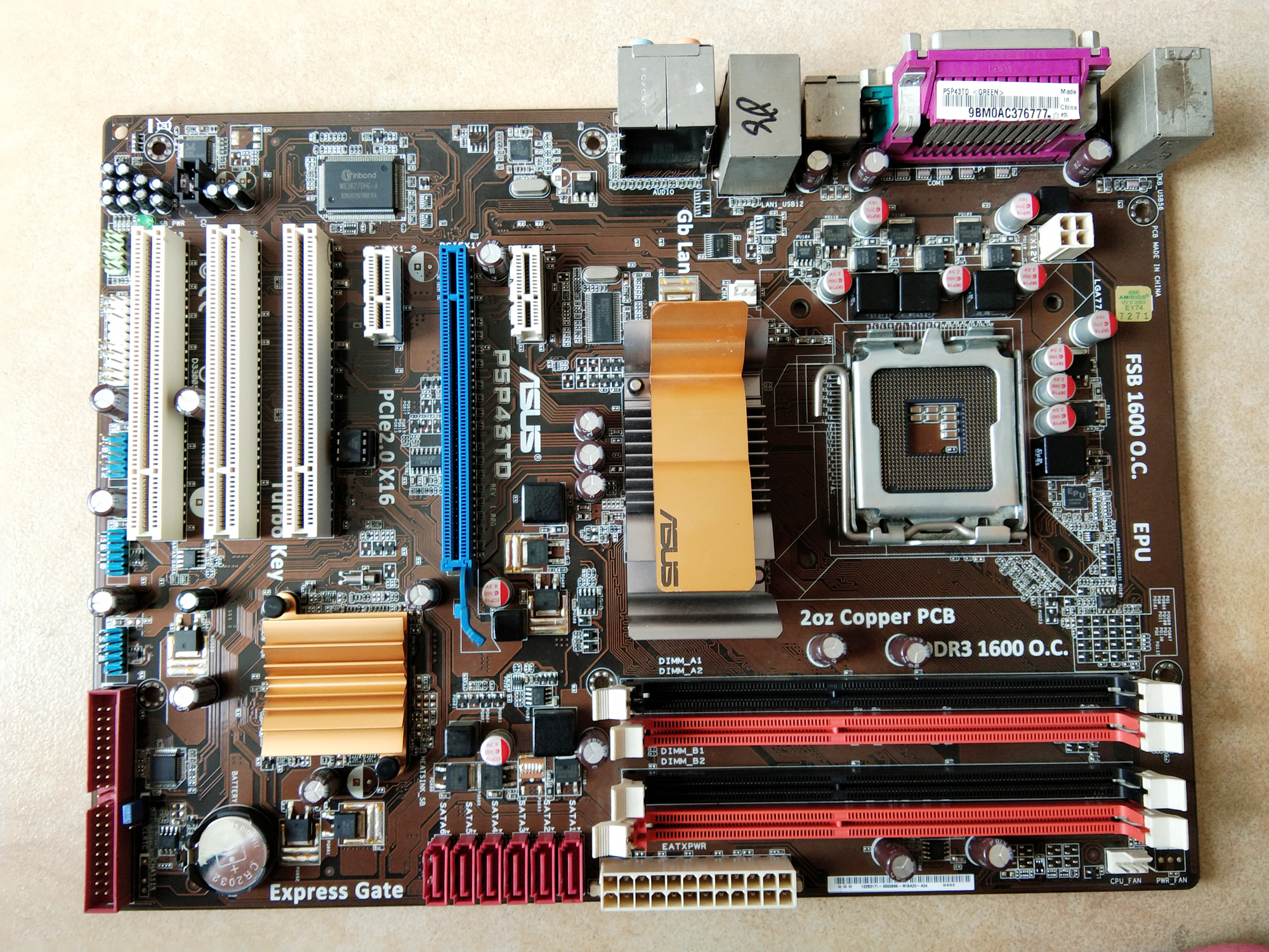 ASUS P5P43TD 775 DDR3 P45 P43  Ŭ Ŭ Q9550 Q9650-