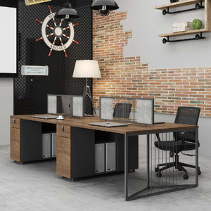 
Staff desk and chair combination simple modern double four-six-person station with screen furniture office computer desk
