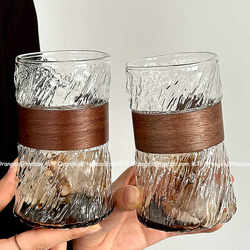 Oranges Dragon Pattern Glass Cup Iced American Latte Cup Coffee Cup Anti-Scalding High Temperature Resistant Water Cup Beverage Cup