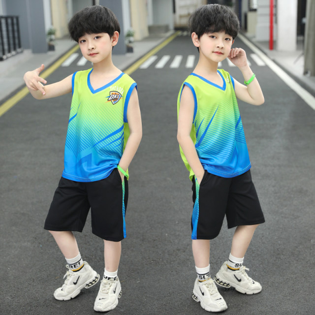 Boys summer basketball uniform suit sports vest 2024 new children's ...