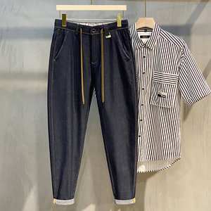 Jeans Men's Spring and Autumn Fund Korean Trends 2022 New Picks Strikes Slim Slim Small Leisure Pants Men's Spring