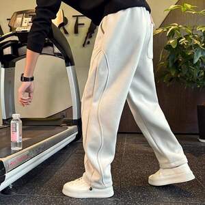 2026 New Trendy Brand Loose Straight Guard Pants Men's Spring and Autumn New Sports Velvet American Casual Long Pants