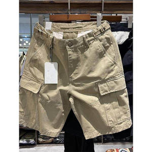 
Hard goods, heavy and thick, multi-pocket pure cotton cargo shorts, washed pure cotton loose mid-length pants, street trendy men