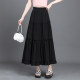 Korean sweet casual spliced ​​skirt for women in 2025 spring new midi skirt high waist slim and versatile A-line skirt