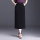 Black commuter slit skirt one-step skirt for women in summer 2025 new high-waisted slim hip skirt midi skirt
