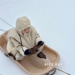 Korea ins Snowboard Children's Thickened Adult Sled Grass Skating Board Steering Wheel Snowboard Outdoor Sled Car