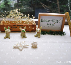 Zakka Style Three Little Rabbit Succulent Plant Potted Decoration Creative Ornament Set Gift
